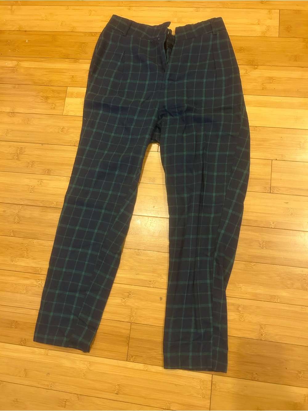 Heartbreak ASOS Plaid Trousers Size 6 Navy Green Preppy Dark Academia Y2K - Picture 2 of 6